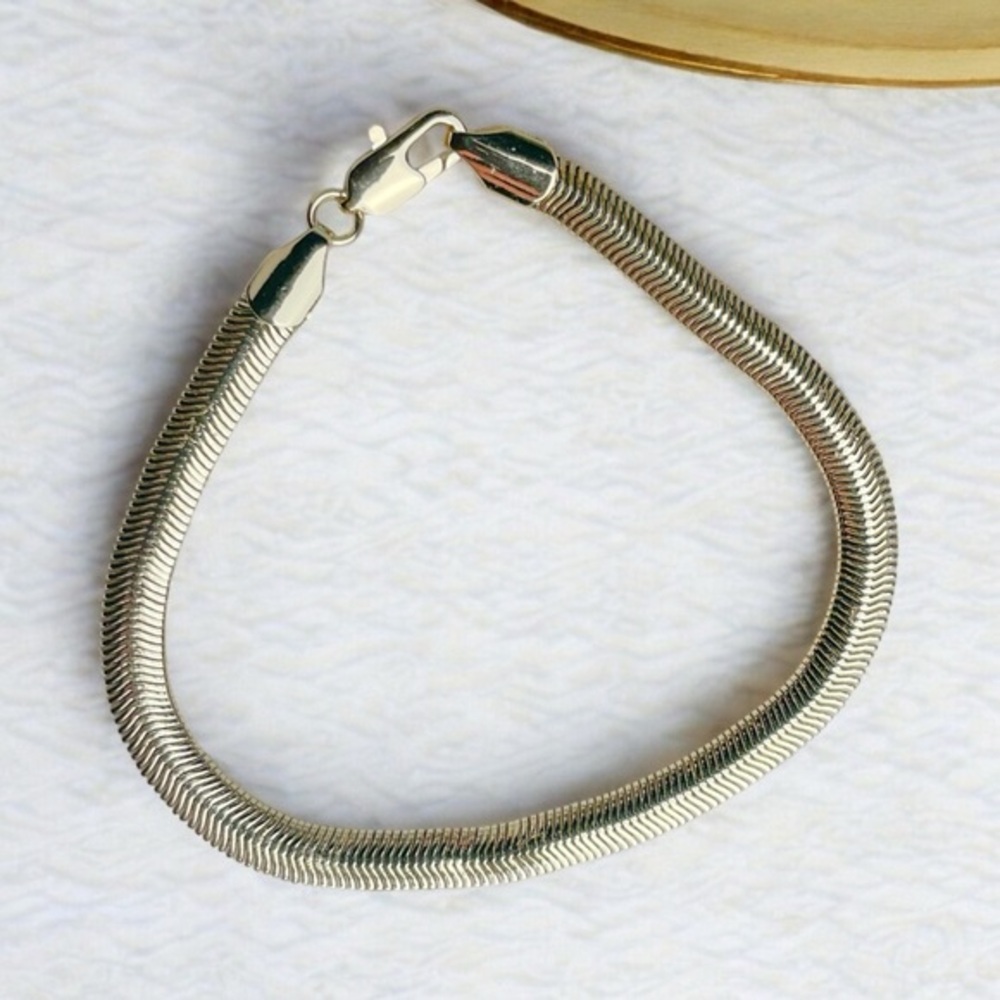 18K Gold-Filled Herringbone Bracelet